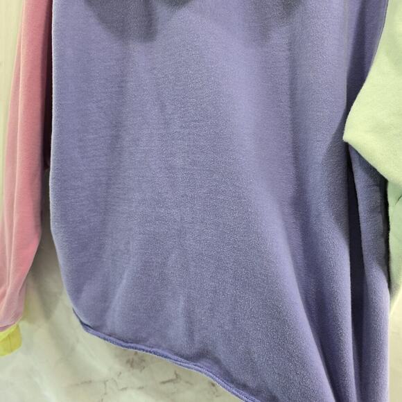 Teddy Fresh Hoodie Mens XL Pink Purple Sweatshirt Colorblock Heavyweight - Picture 9 of 13